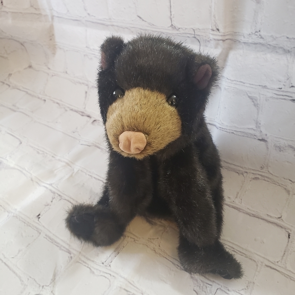 Folkmanis Puppets Small Black Bear Plush Hand Puppet 9 Inch Black Brown Fuzzy